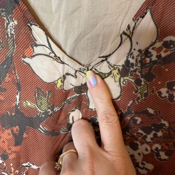 Hemant & Nandita Anthropologie Zeri Floral Peasant Midi Dress size 16 - Picture 6 of 9